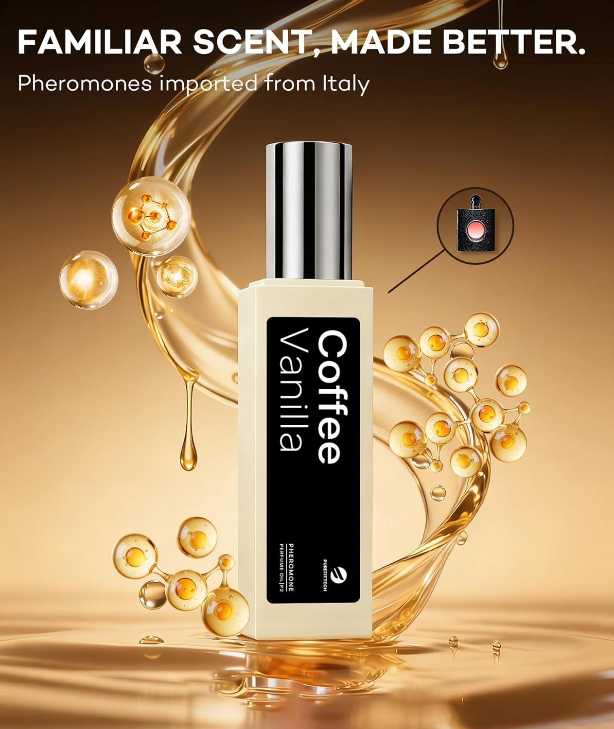 attar 3 Coffee Vanilla Roll-On Perfume Oil with Long-Lasting Warm Fragrance