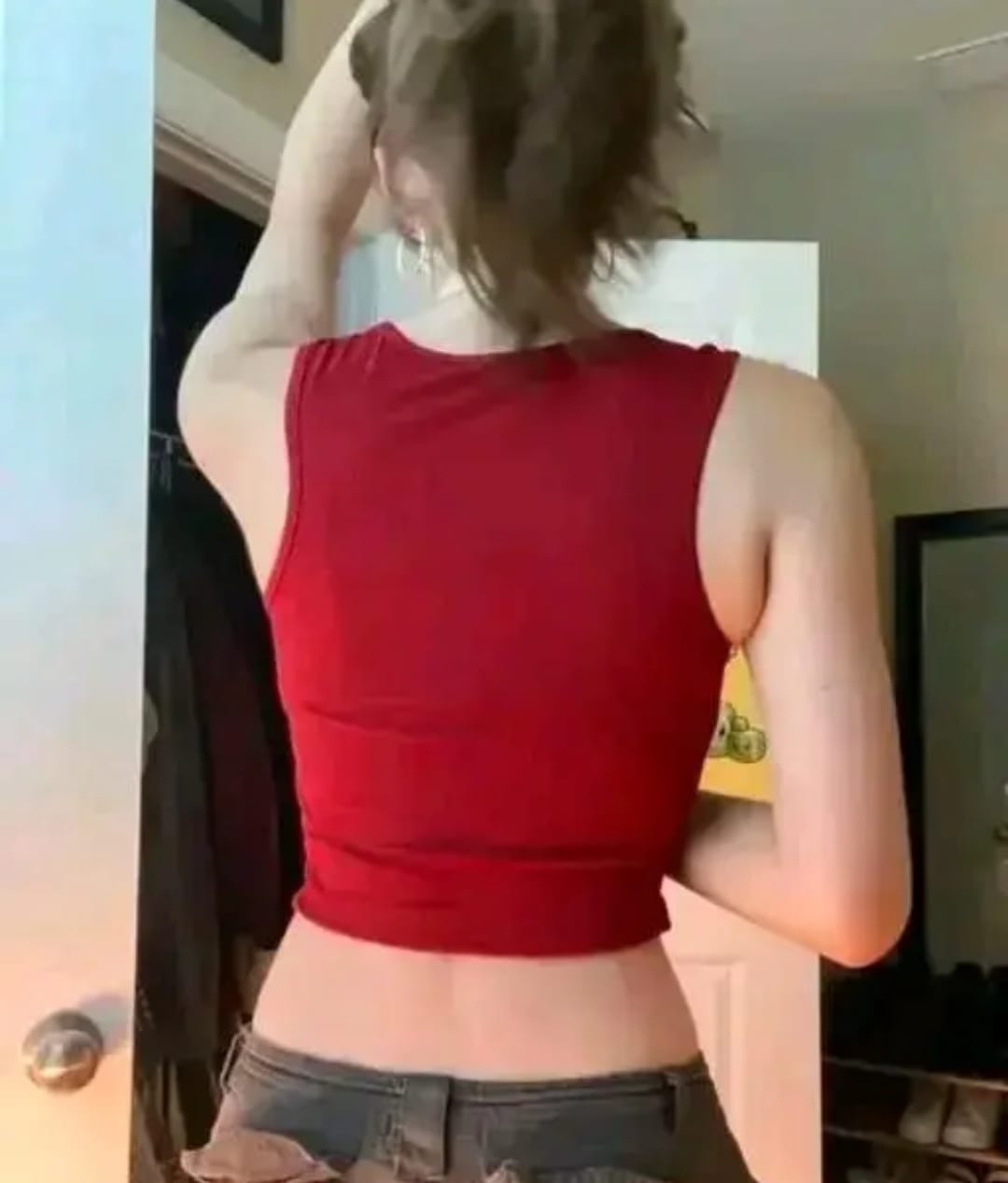 Wine Red Sleeveless Square Neck Top - Image 2